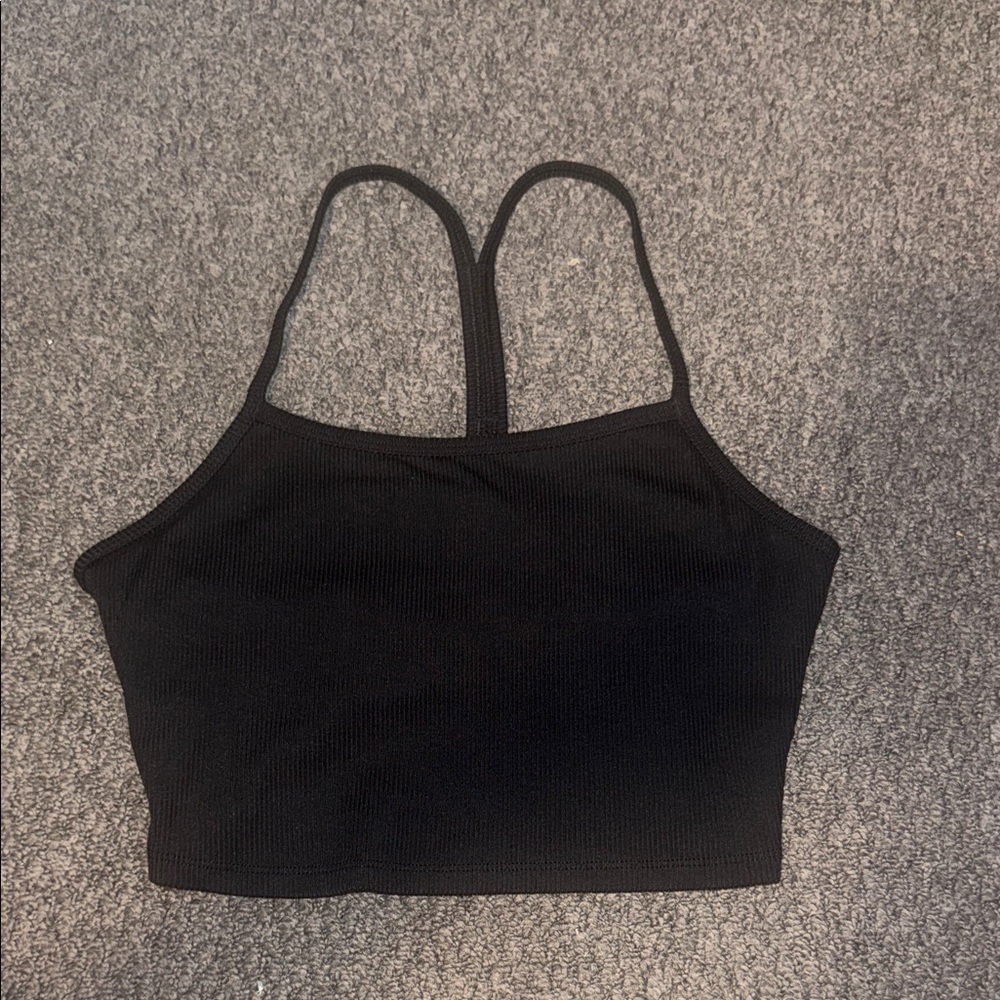 ALO Yoga Black Strappy Crop Top